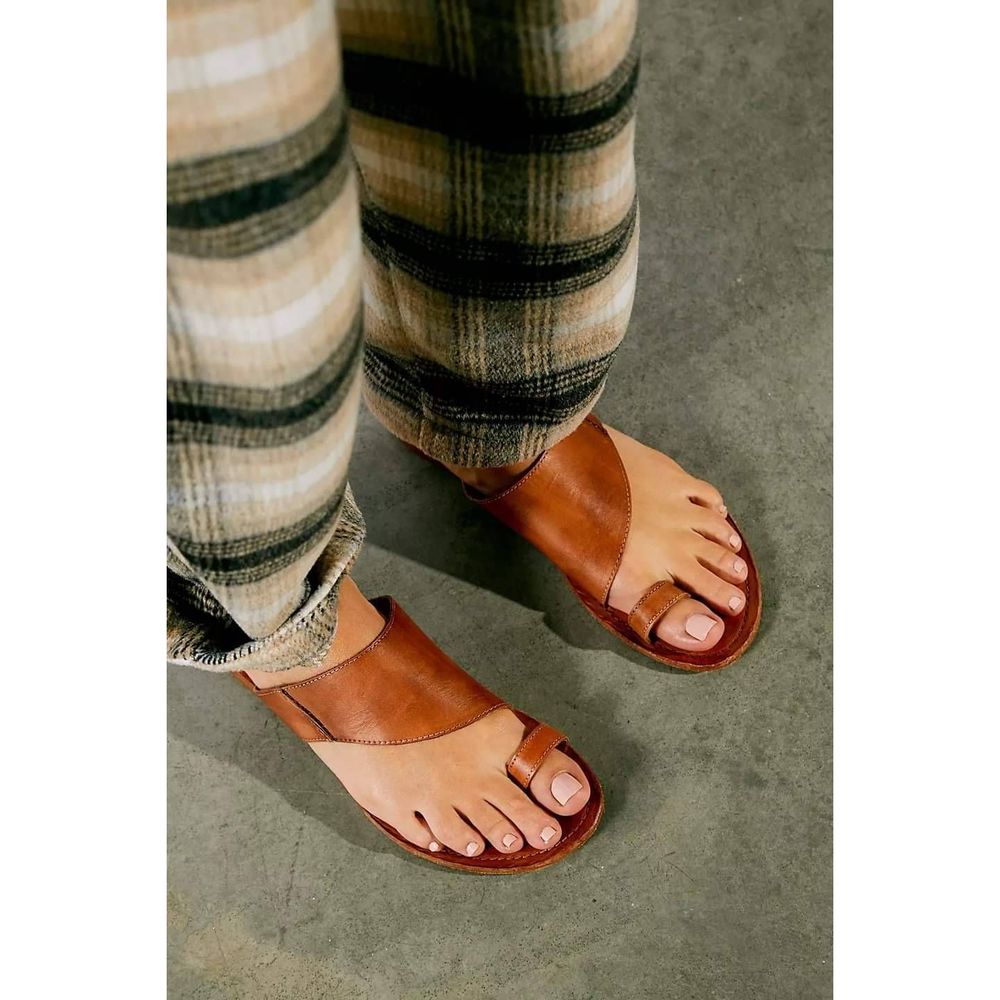 Free People Slides Sandals Women's Size 8.5 Brown Sant Antoni Leather